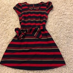 Striped Midi Dress with Sleeves